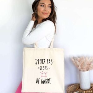 tote bag je peux pas je suis de garde