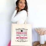 Tote bag compliqué d'être princesse et infirmière