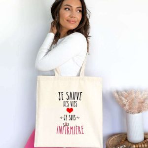tote bag je sauve des vies je suis infirmière