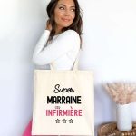Tote bag super marraine infirmière