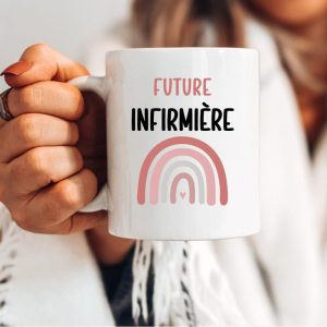mug future infirmiere arc en ciel femme