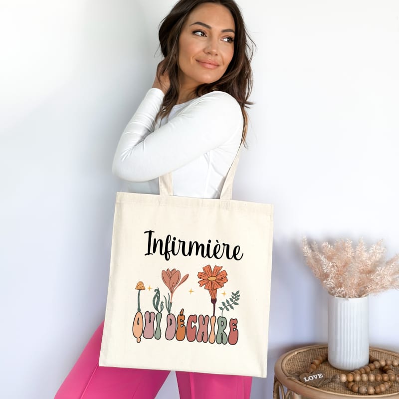 tote bag infirmiere qui dechire boheme boho femme