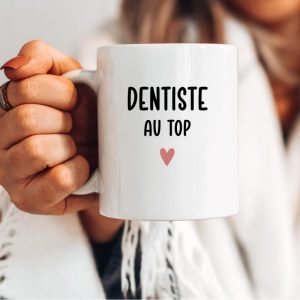 Mug dentiste au top cœur femme