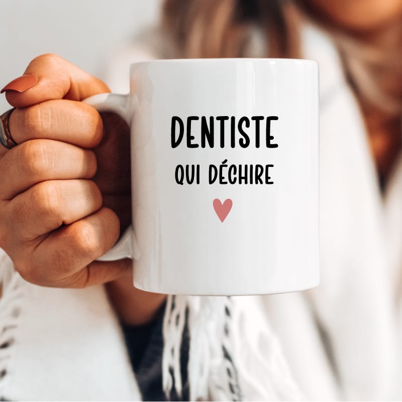 Mug dentiste qui déchire cœur femme