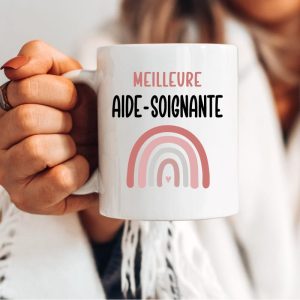 Mug meilleure aide-soignante arc-en-ciel