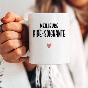 Mug meilleure aide-soignante cœur femme