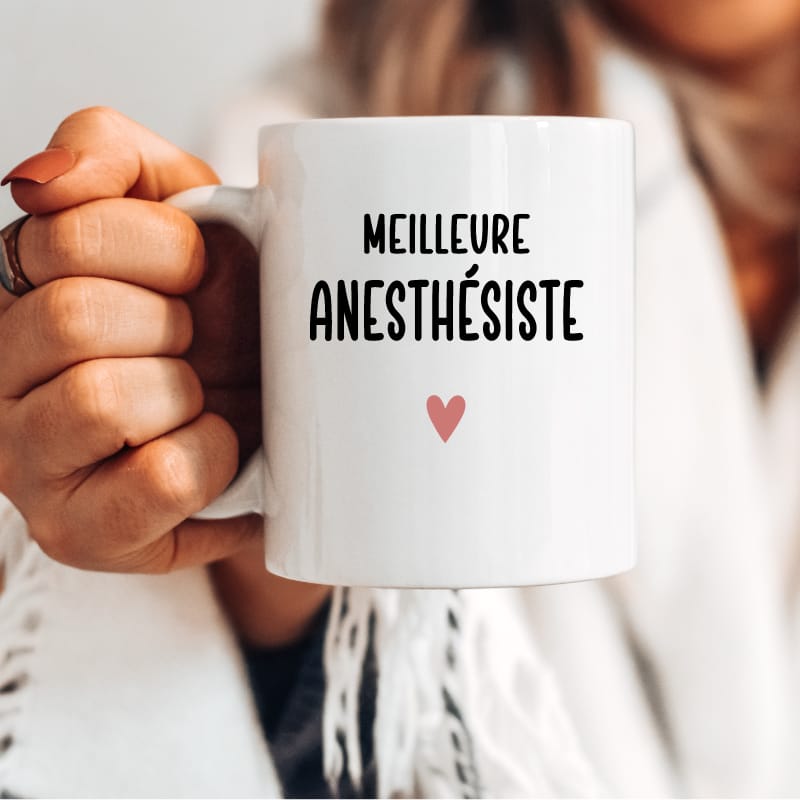Mug meilleure anesthésiste cœur femme