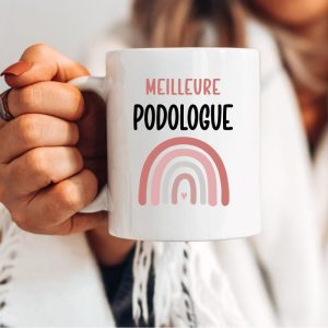 Mug meilleure podologue arc-en-ciel femme
