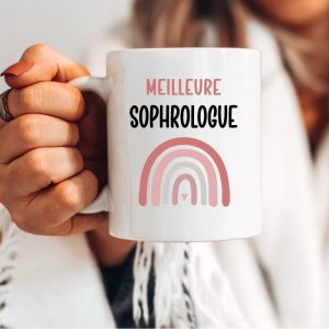 Mug meilleure sophrologue arc-en-ciel femme