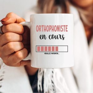 Mug orthophoniste en cours femme