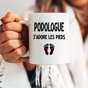 Mug podologue j'adore les pieds