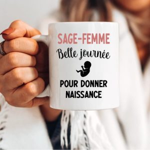 Mug sage-femme belle journée donner naissance