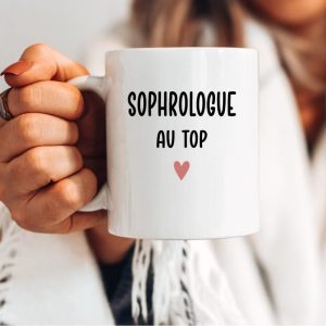 Mug sophrologue au top cœur femme