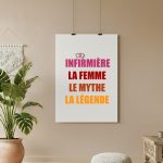 affiche infirmière la femme le mythe la légende rétro