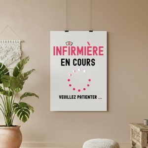 affiche infirmière en cours veuillez patienter