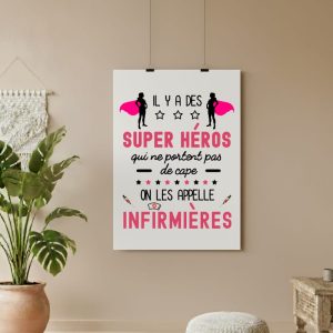 affiche infirmière super-héros