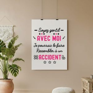 affiche soyez gentil avec infirmière