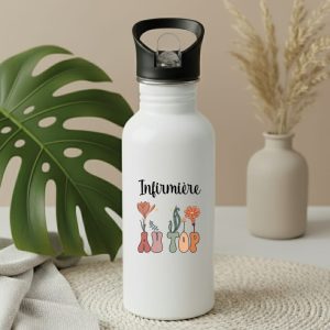 gourde infirmière au top bohème fleurs boho