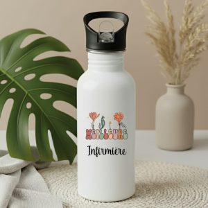 gourde meilleure infirmière bohème fleurs boho