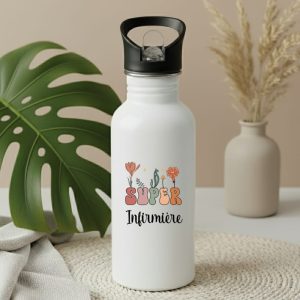 gourde super infirmière bohème fleurs boho