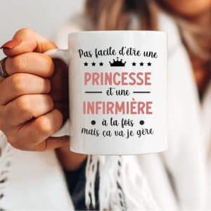 mug pas facile princesse infirmière mais ça va je gère