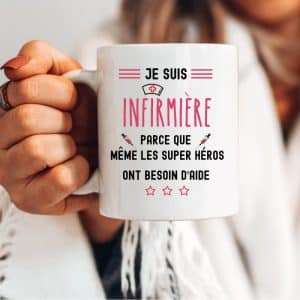 mug infirmière même super-héros besoin aide