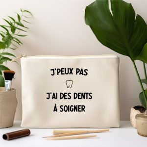 pochette dentiste je peux pas j'ai des dents a soigner