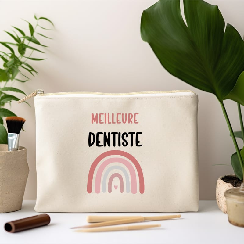pochette meilleure dentiste arc-en-ciel femme
