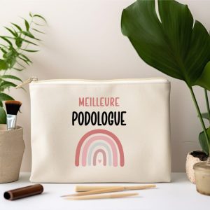 pochette meilleure podologue arc-en-ciel femme