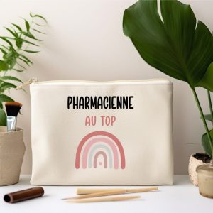 pochette pharmacienne au top arc-en-ciel femme