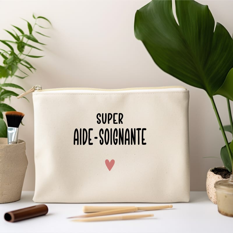 pochette super aide-soignante cœur femme