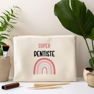 pochette super dentiste arc-en-ciel femme