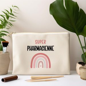 pochette super pharmacienne arc-en-ciel femme