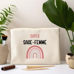 pochette super sage-femme arc-en-ciel femme
