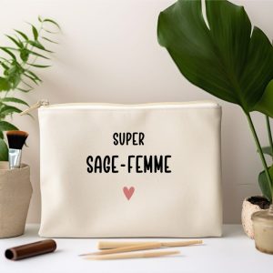pochette super sage-femme cœur femme