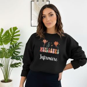 pull meilleure infirmière boho style boheme fleurs