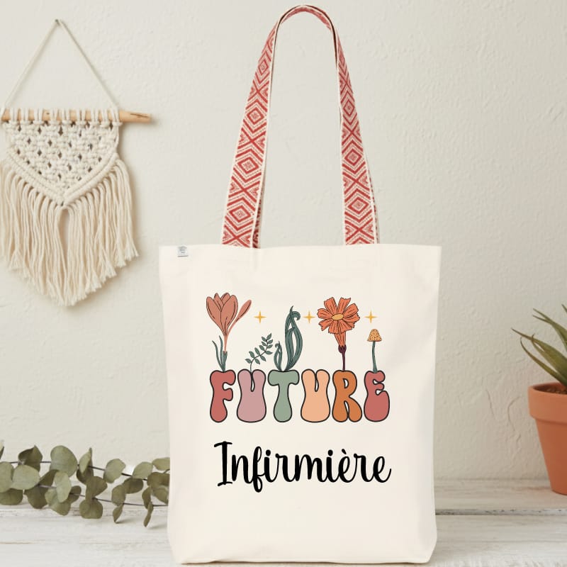 sac future infirmière bohème fleurs boho