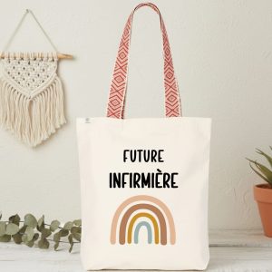 sac future infirmière boho style bohème arc-en-ciel