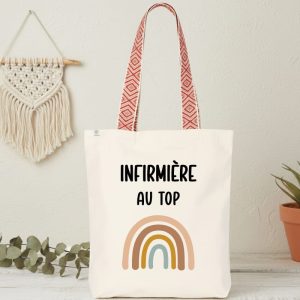 sac infirmière au top boho style bohème arc-en-ciel