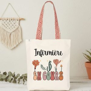 sac infirmière en cours bohème fleurs boho