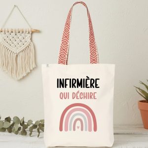 sac infirmière qui déchire arc-en-ciel