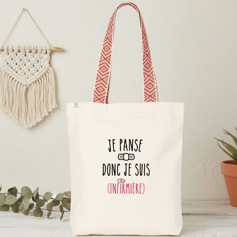 sac infirmière je panse donc je suis