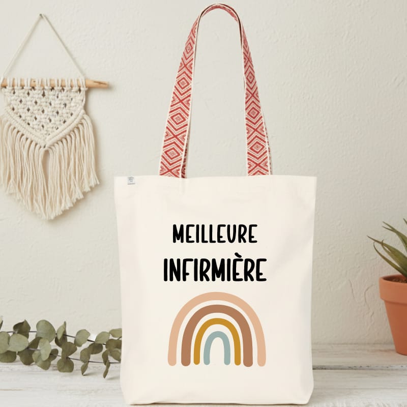 sac meilleure infirmière boho style bohème arc-en-ciel