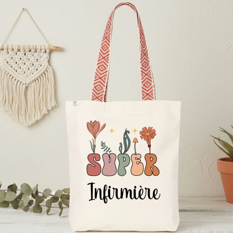 sac super infirmière bohème fleurs boho