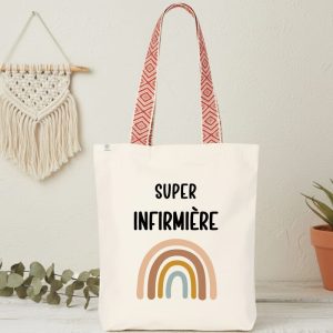sac super infirmière boho style bohème arc-en-ciel