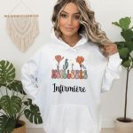 Sweat meilleure infirmière boho style boheme fleurs