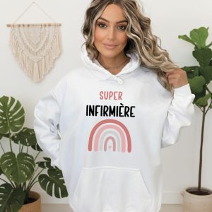Sweat super infirmière arc-en-ciel