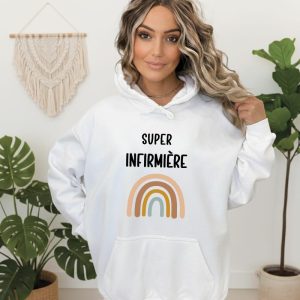 Sweat super infirmière boho style boheme arc-en-ciel