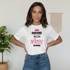 t-shirt certifiée meilleure infirmière du monde