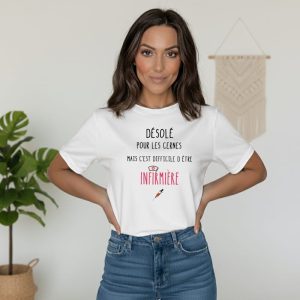 t-shirt désolé cernes fatiguant infirmière